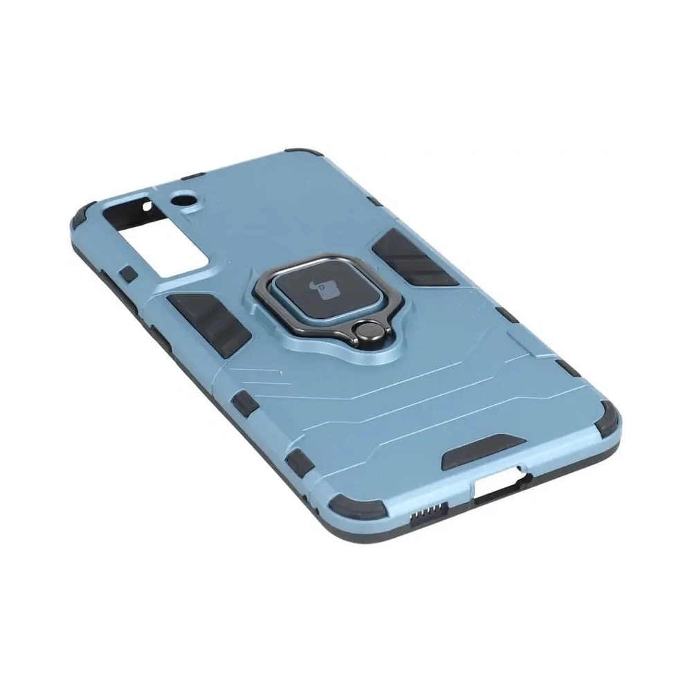 Hurtownia GSM - Etui Bizon Case Armor Ring do Samsung Galaxy S21 FE niebieskie - BIZ7711 - {ean13} - Hurt