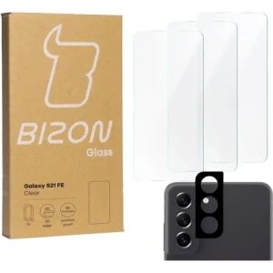 Hurtownia GSM - Bizon üveg Átlátszó edzett üveg - 3 db. + lencseüveg Samsung Galaxy S21 FE - BIZ1493 - {ean13} - Hurt
