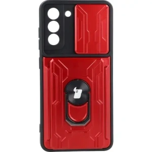 Hurtownia GSM - Etui Bizon Case Camshield Card Slot Ring do Galaxy S21 FE, czerwone - BIZ7714 - {ean13} - Hurt