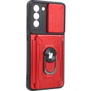 Hurtownia GSM - Etui Bizon Case Camshield Card Slot Ring do Galaxy S21 FE, czerwone - BIZ7714 - {ean13} - Hurt