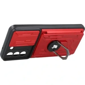 Hurtownia GSM - Bizon Case Camshield Card Slot Ring Samsung Galaxy S21 FE roșu - BIZ7714 - {ean13} - Hurt