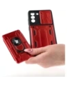 Hurtownia GSM - Etui Bizon Case Camshield Card Slot Ring do Galaxy S21 FE, czerwone - BIZ7714 - {ean13} - Hurt