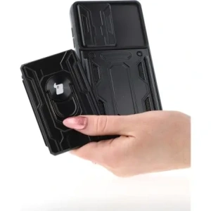 Hurtownia GSM - Bizon Case Camshield Card Slot Ring Samsung Galaxy S21 FE negru - BIZ7715 - {ean13} - Hurt