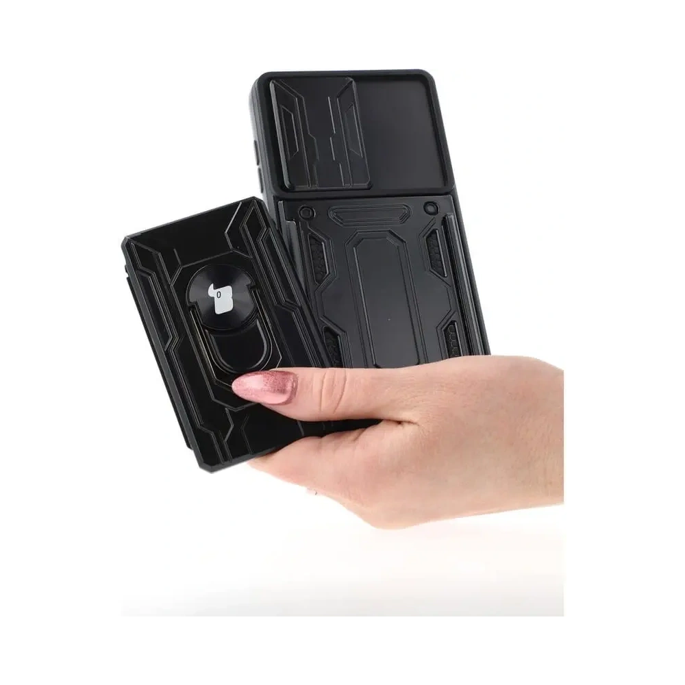 Wholesale Bizon Case Camshield Card Slot Ring Samsung Galaxy S21 FE black - BIZ7715 - {ean13} - Hurt