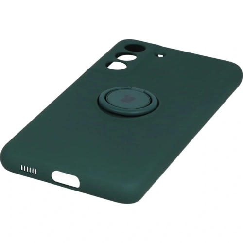 Etui Bizon Case Silicone Ring do Samsung Galaxy S21 FE ciemnozielone