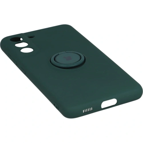 Etui Bizon Case Silicone Ring do Samsung Galaxy S21 FE ciemnozielone