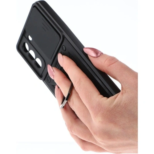 Etui Bizon Case CamShield Ring do Samsung Galaxy S21 FE czarne