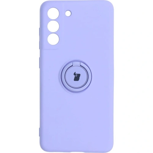 Etui Bizon Case Silicone Ring do Samsung Galaxy S21 FE fioletowe