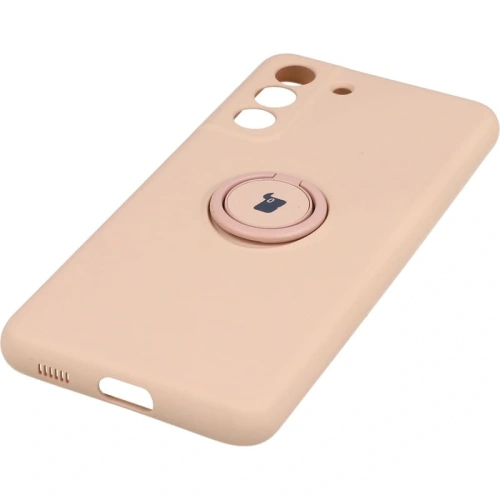 Etui Bizon Case Silicone Ring do Samsung Galaxy S21 FE jasnoróżowe