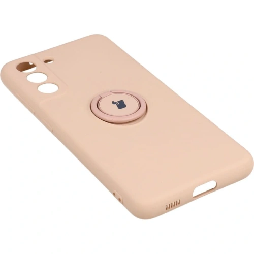 Etui Bizon Case Silicone Ring do Samsung Galaxy S21 FE jasnoróżowe