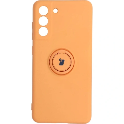 Etui Bizon Case Silicone Ring do Samsung Galaxy S21 FE pomarańczowe