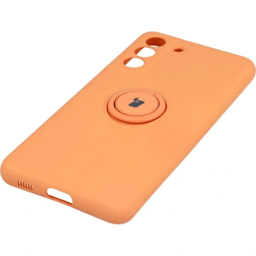Etui Bizon Case Silicone Ring do Samsung Galaxy S21 FE pomarańczowe