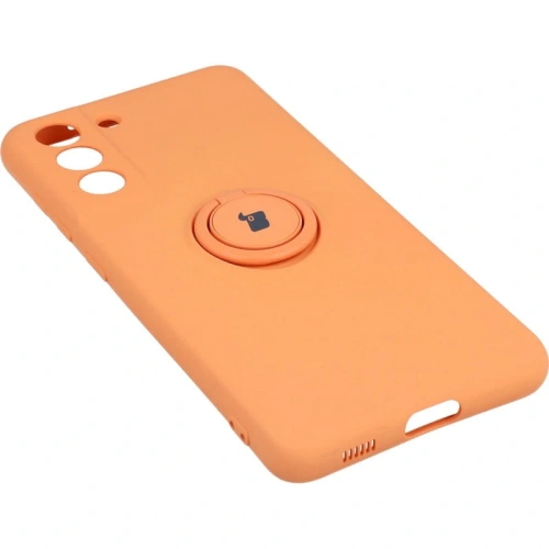 Etui Bizon Case Silicone Ring do Samsung Galaxy S21 FE pomarańczowe