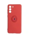 Etui Bizon Case Silicone Ring do Galaxy S21 FE, ciemny róż