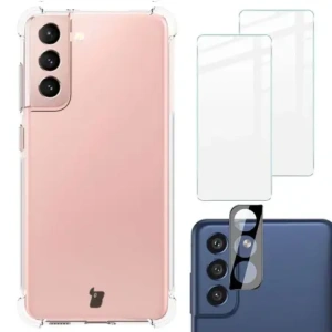 Hurtownia GSM - Bizon Case Clear Pack Hülle + 2x Bildschirmglas + Objektivglas Samsung Galaxy S21 FE klar - BIZ1515 - {ean13} - Hurt