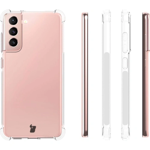 Etui + 2x szkło na ekran + obiektyw Bizon Case Clear Pack do Samsung Galaxy S21 FE przezroczyste