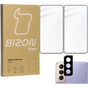 Hurtownia GSM - Bizon Glass Edge 2x gehärtetes Glas + Linsenschutz Samsung Galaxy S21 Plus 5G schwarz - BIZ7727 - {ean13} - Hurt