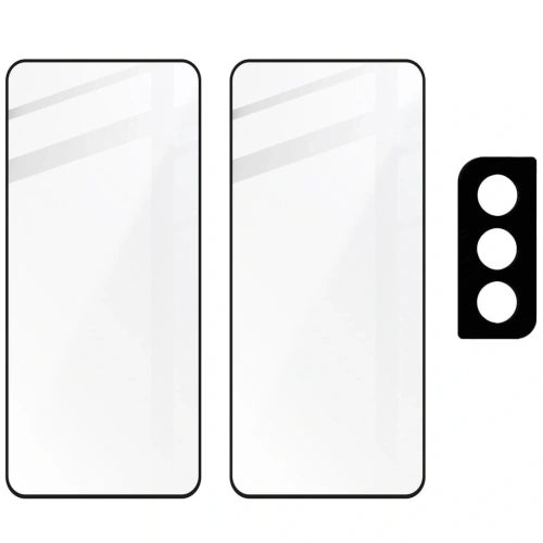 2x szkło hartowane Bizon Glass Edge + ochrona na obiektyw Samsung Galaxy S21 Plus 5G czarne
