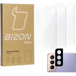 Hurtownia GSM - Bizon Glas Klar gehärtetes Glas - 3 Stk. + Linsenglas Samsung Galaxy S21 Plus 5G - BIZ1520 - {ean13} - Hurt