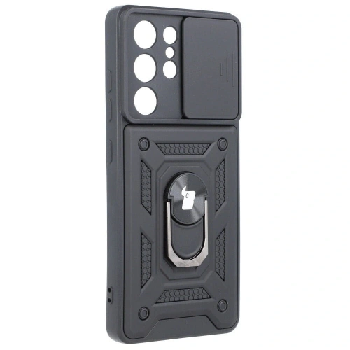 Etui Bizon Case CamShield Ring do Samsung Galaxy S21 Ultra czarne