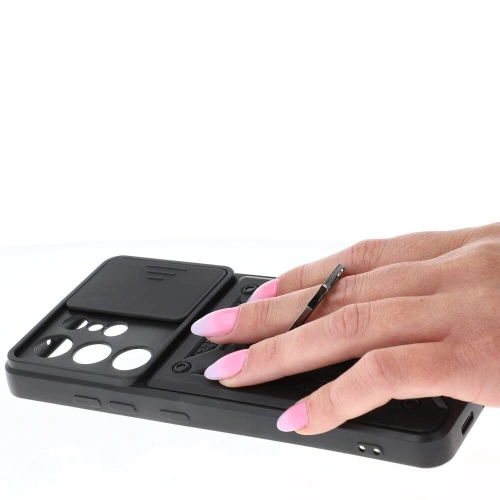 Etui Bizon Case CamShield Ring do Samsung Galaxy S21 Ultra czarne