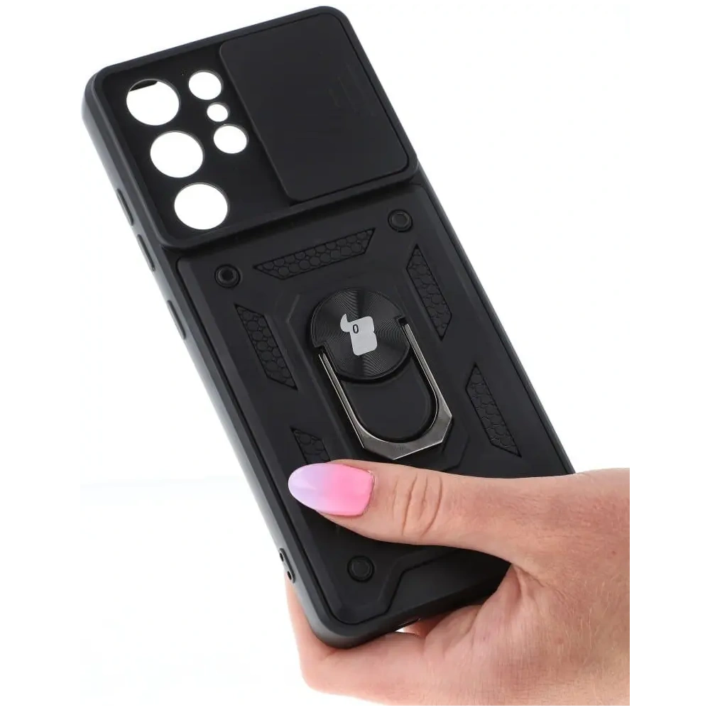 Hurtownia GSM - Etui Bizon Case CamShield Ring do Galaxy S21 Ultra, czarne - BIZ7733 - {ean13} - Hurt