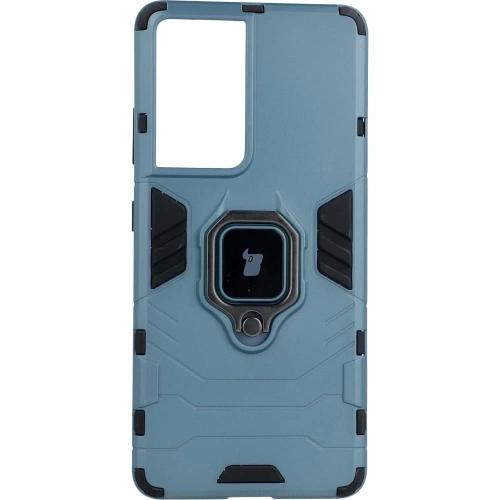 Etui Bizon Case Armor Ring do Samsung Galaxy S21 Ultra niebieskie