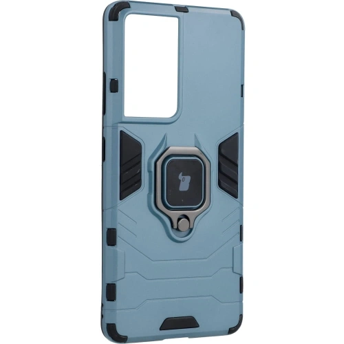 Etui Bizon Case Armor Ring do Samsung Galaxy S21 Ultra niebieskie