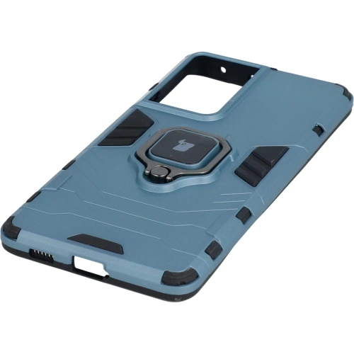 Etui Bizon Case Armor Ring do Samsung Galaxy S21 Ultra niebieskie