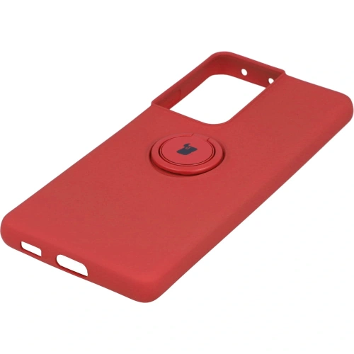 Etui Bizon Case Silicone Ring do Samsung Galaxy S21 Ultra ciemny róż