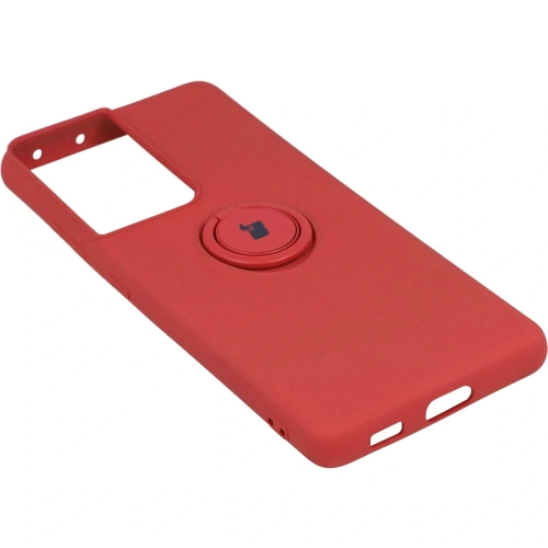 Etui Bizon Case Silicone Ring do Samsung Galaxy S21 Ultra ciemny róż