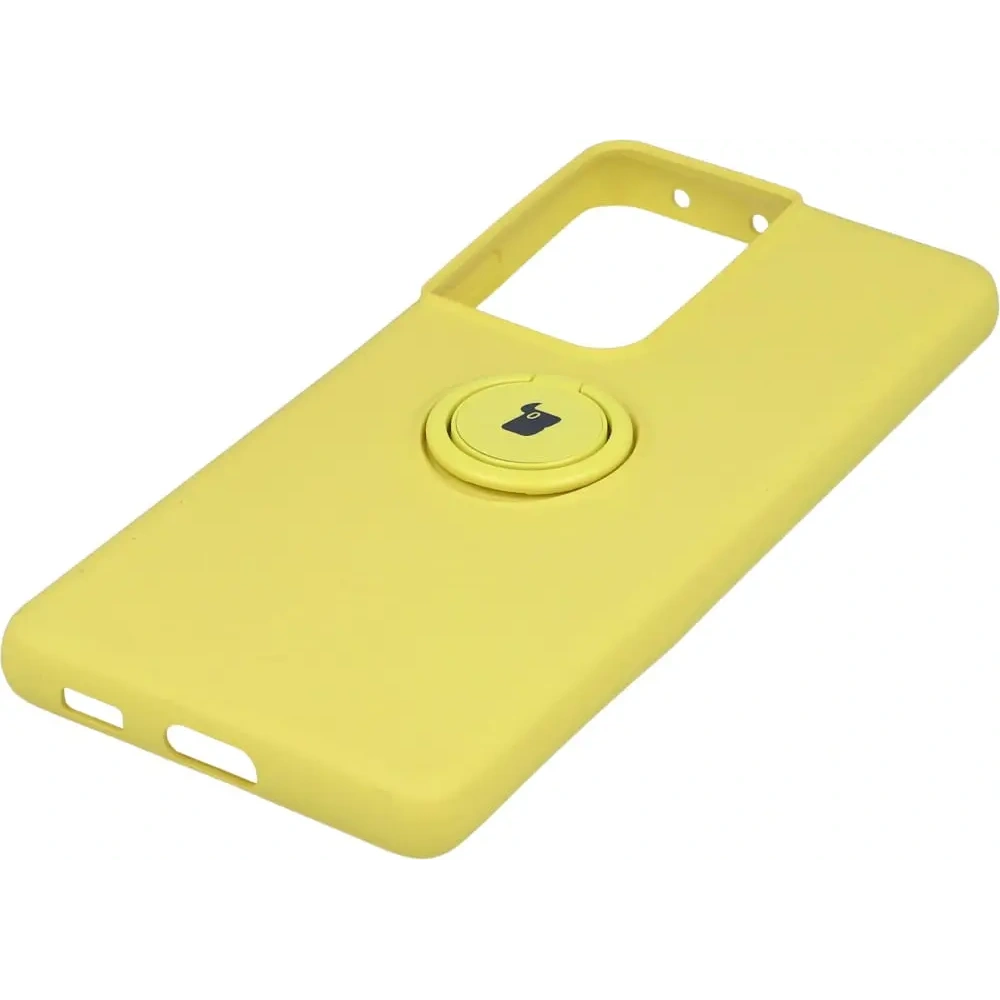 Hurtownia GSM - Etui Bizon Case Silicone Ring do Samsung Galaxy S21 Ultra żółte - BIZ7739 - {ean13} - Hurt