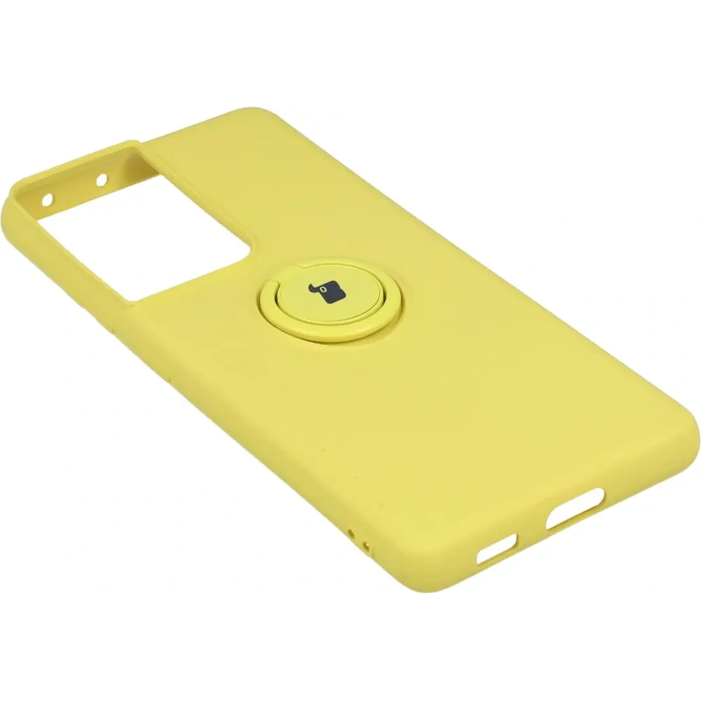 Hurtownia GSM - Etui Bizon Case Silicone Ring do Samsung Galaxy S21 Ultra żółte - BIZ7739 - {ean13} - Hurt