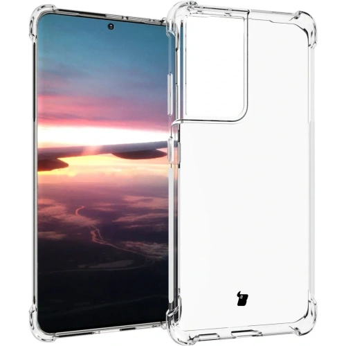 Etui + 2x folia + obiektyw Bizon Case Clear Pack do Samsung Galaxy S21 Ultra przezroczyste