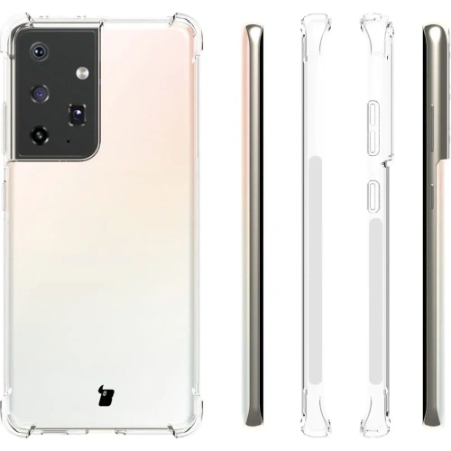 Etui + 2x folia + obiektyw Bizon Case Clear Pack do Samsung Galaxy S21 Ultra przezroczyste