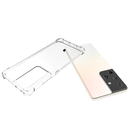 Etui + 2x folia + obiektyw Bizon Case Clear Pack do Samsung Galaxy S21 Ultra przezroczyste