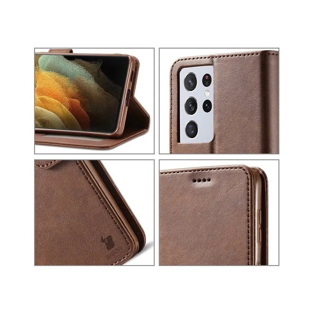 Hurtownia GSM - Etui Bizon Case Wallet do Samsung Galaxy S21 Ultra brązowe - BIZ7743 - {ean13} - Hurt