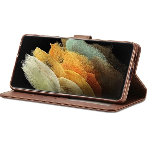 Etui Bizon Case Wallet do Samsung Galaxy S21 Ultra brązowe