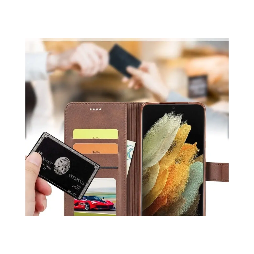 Hurtownia GSM - Etui Bizon Case Wallet do Samsung Galaxy S21 Ultra brązowe - BIZ7743 - {ean13} - Hurt