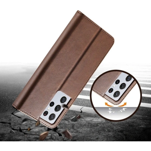 Etui Bizon Case Wallet do Samsung Galaxy S21 Ultra brązowe