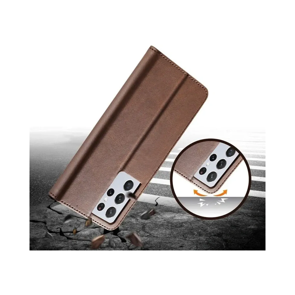 Hurtownia GSM - Etui Bizon Case Wallet do Samsung Galaxy S21 Ultra brązowe - BIZ7743 - {ean13} - Hurt