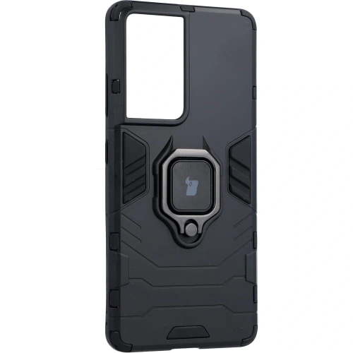 Etui Bizon Case Armor Ring do Samsung Galaxy S21 Ultra czarne