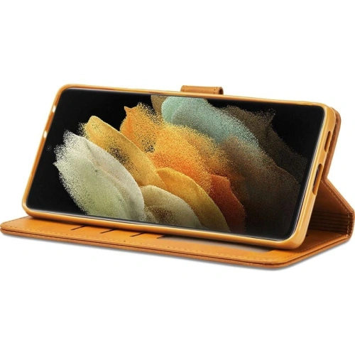 Etui Bizon Case Wallet do Samsung Galaxy S21 Ultra jasnobrązowe