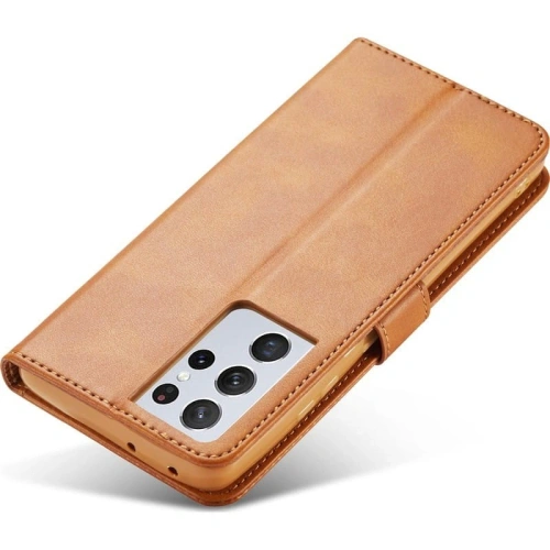 Etui Bizon Case Wallet do Samsung Galaxy S21 Ultra jasnobrązowe
