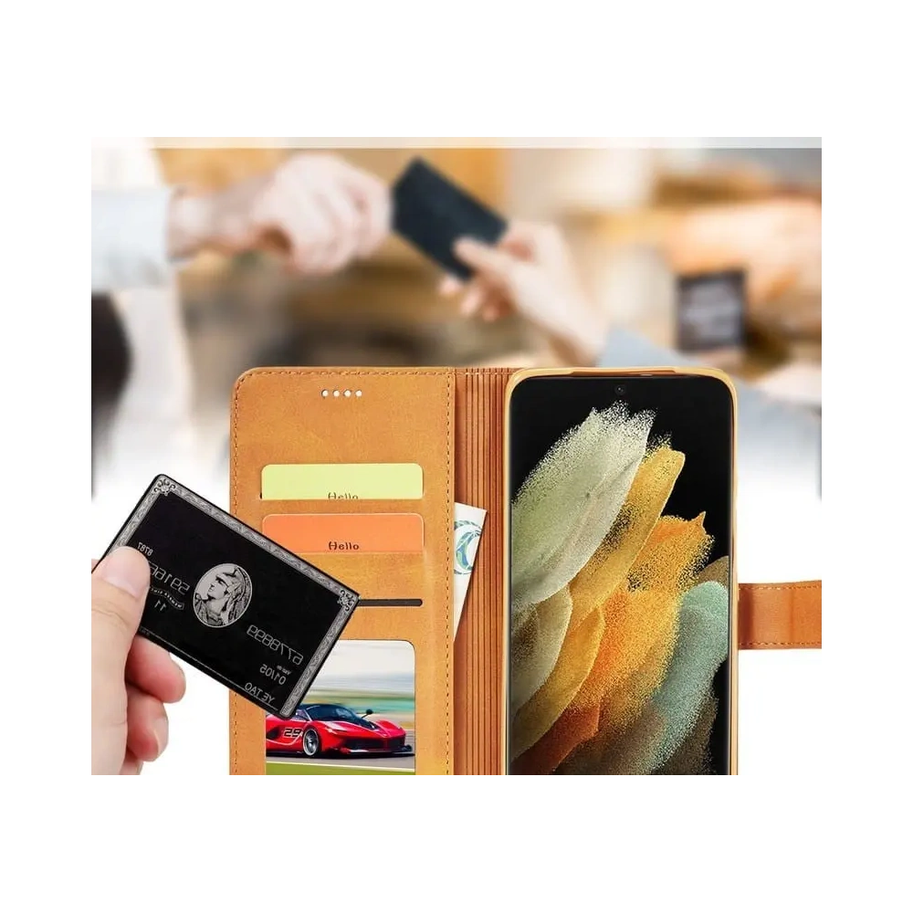 Wholesale Bizon Case Wallet Samsung Galaxy S21 Ultra light brown - BIZ7745 - {ean13} - Hurt