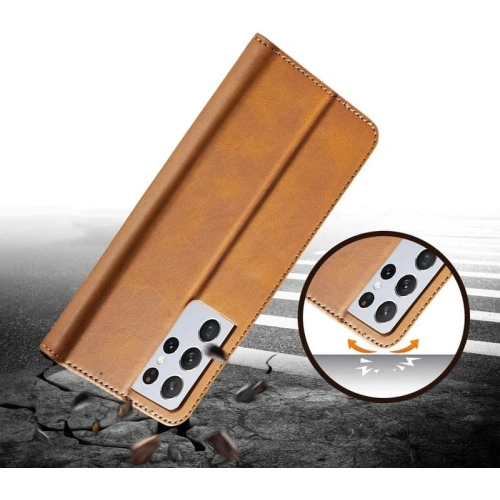 Etui Bizon Case Wallet do Samsung Galaxy S21 Ultra jasnobrązowe