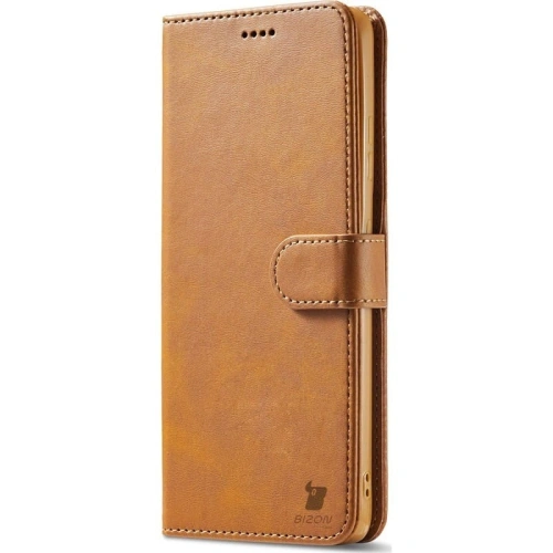 Etui Bizon Case Wallet do Samsung Galaxy S21 Ultra jasnobrązowe