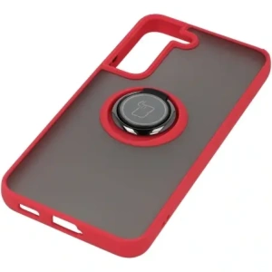 Hurtownia GSM - Etui z uchwytem na palec Bizon Case Hybrid Ring do Samsung Galaxy S22 przydymione z czerwoną ramką - BIZ7747 - {ean13} - Hurt