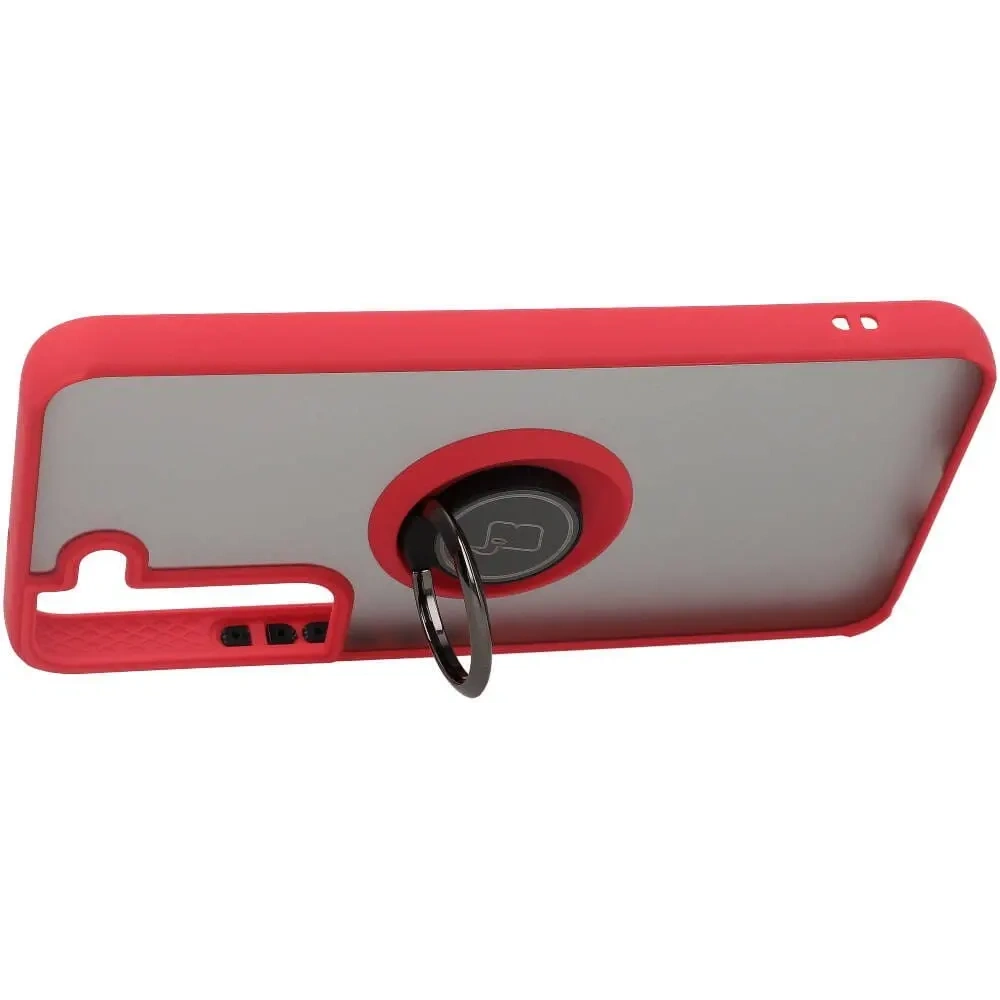 Wholesale Bizon Case Hybrid Ring Samsung Galaxy S22 smoky with a red frame - BIZ7747 - {ean13} - Hurt