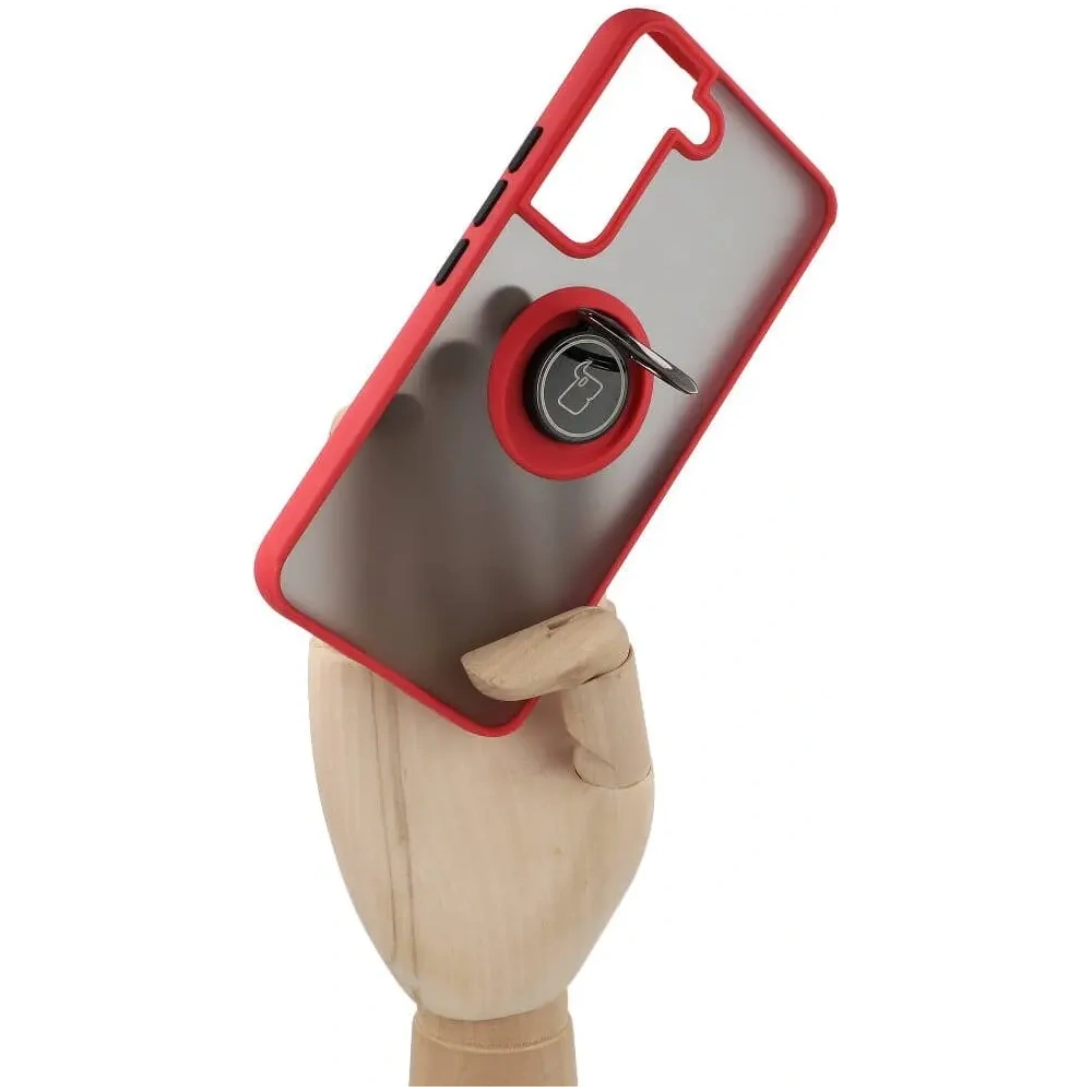 Wholesale Bizon Case Hybrid Ring Samsung Galaxy S22 smoky with a red frame - BIZ7747 - {ean13} - Hurt